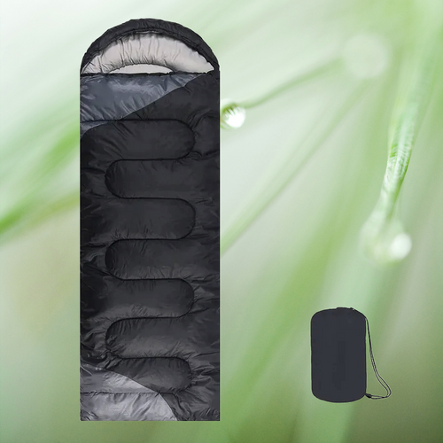 Black & Gray Adult Sleeping Bag image 1