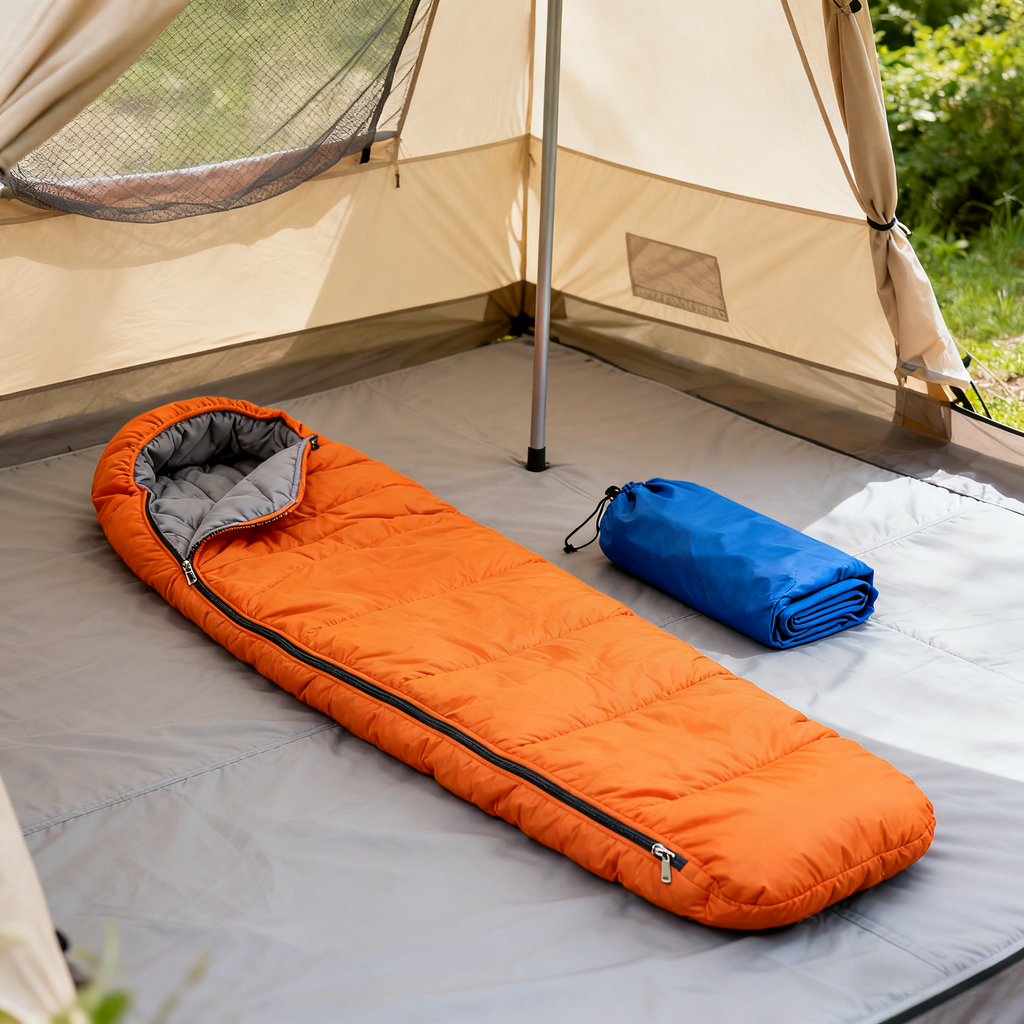 Orange & Gray Adult Sleeping Bag image 3