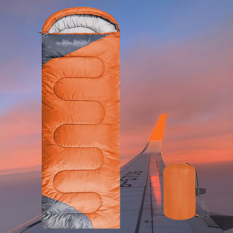 Orange & Gray Adult Sleeping Bag image 2
