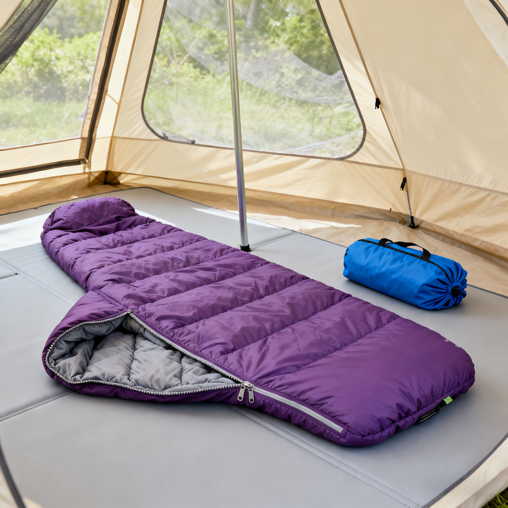 Purple & Gray Adult Sleeping Bag image 3