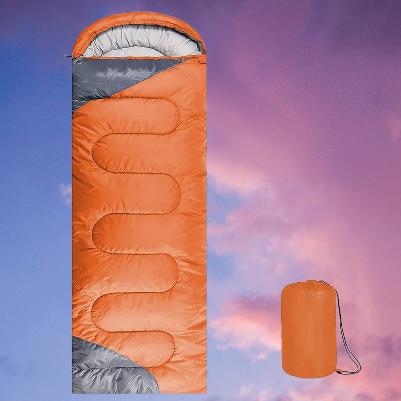Orange & Gray Adult Sleeping Bag image 1