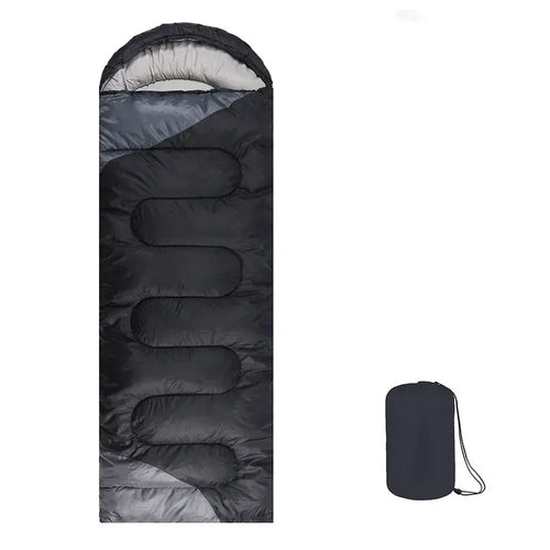 Black & Gray Adult Sleeping Bag image 0