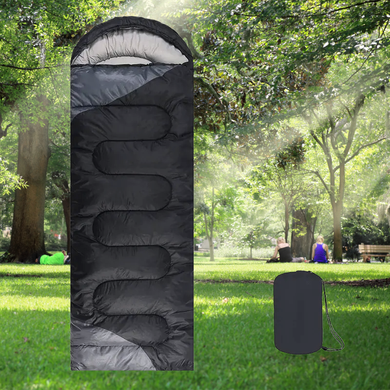 Black & Gray Adult Sleeping Bag image 2