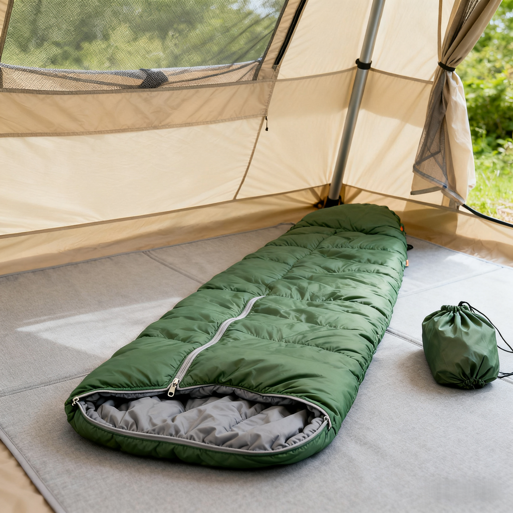 Green & Gray Adult Sleeping Bag image 3