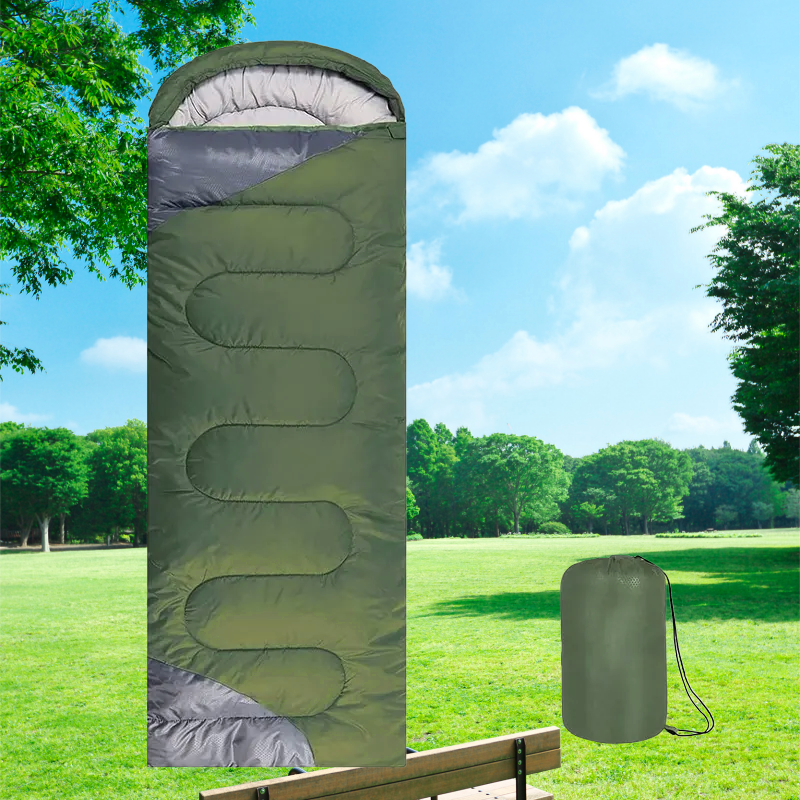 Green & Gray Adult Sleeping Bag image 2