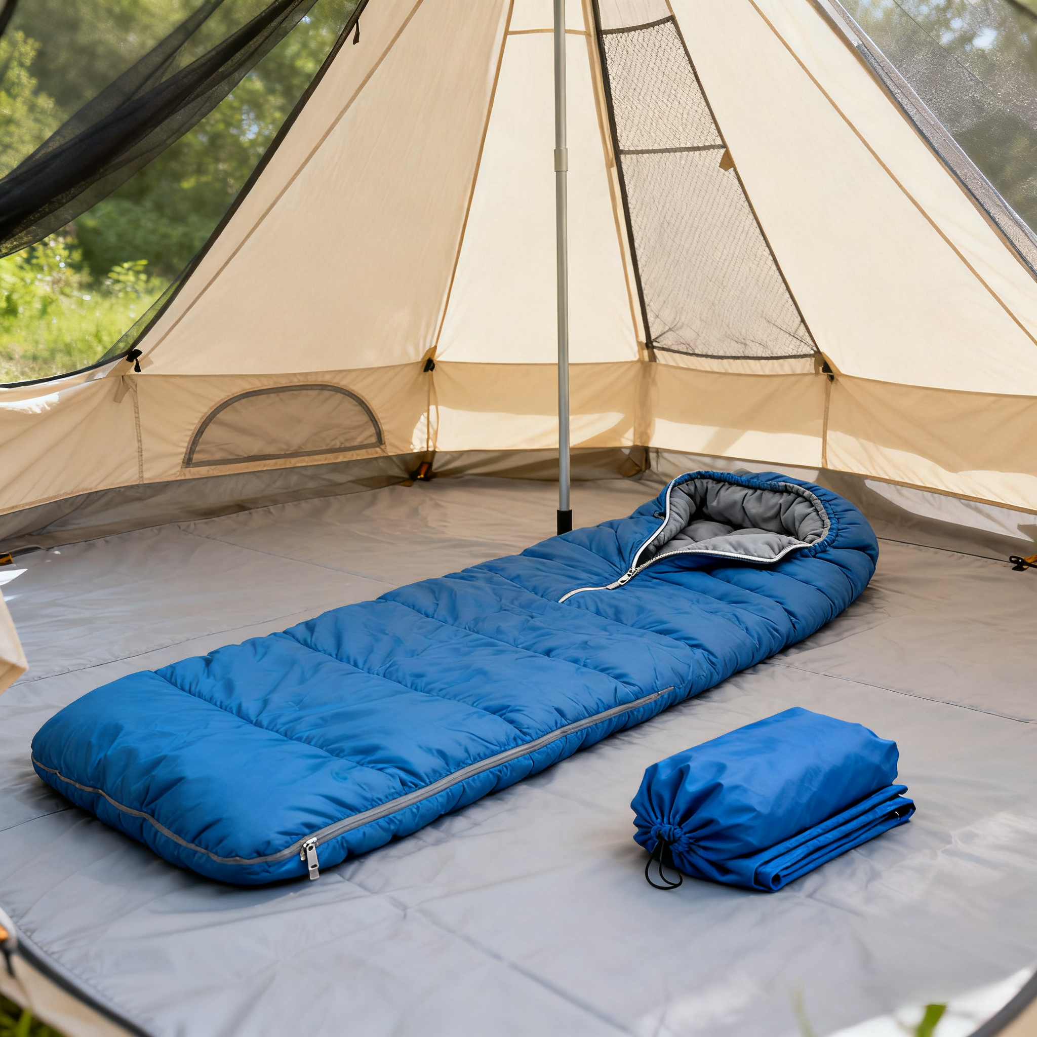 Blue & Black Adult Sleeping Bag image 3